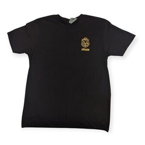 pFriem Family Brewers Black Graphic T-Shirt Gold Bear Logo Mens Medium Cotton